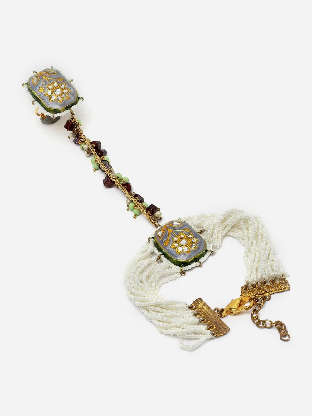 Elegant Beaded Hand Bracelet