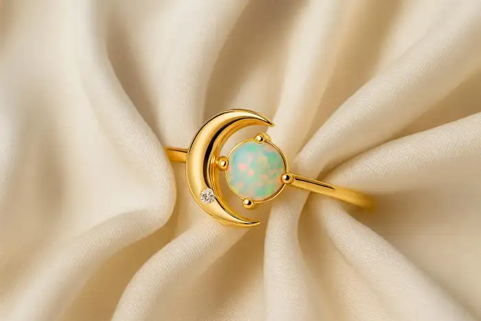 Stylish Crescent Moon Ring