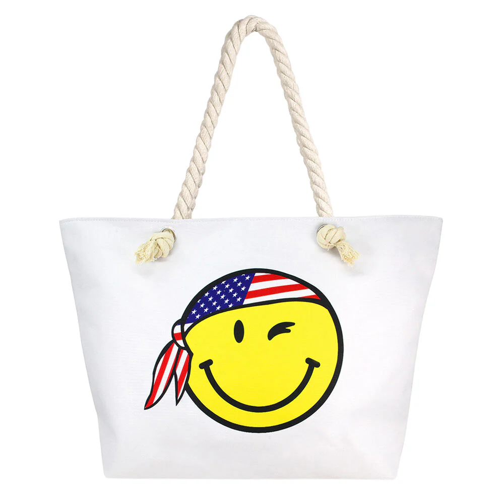 Vibrant Smiley Shopper'S Tote