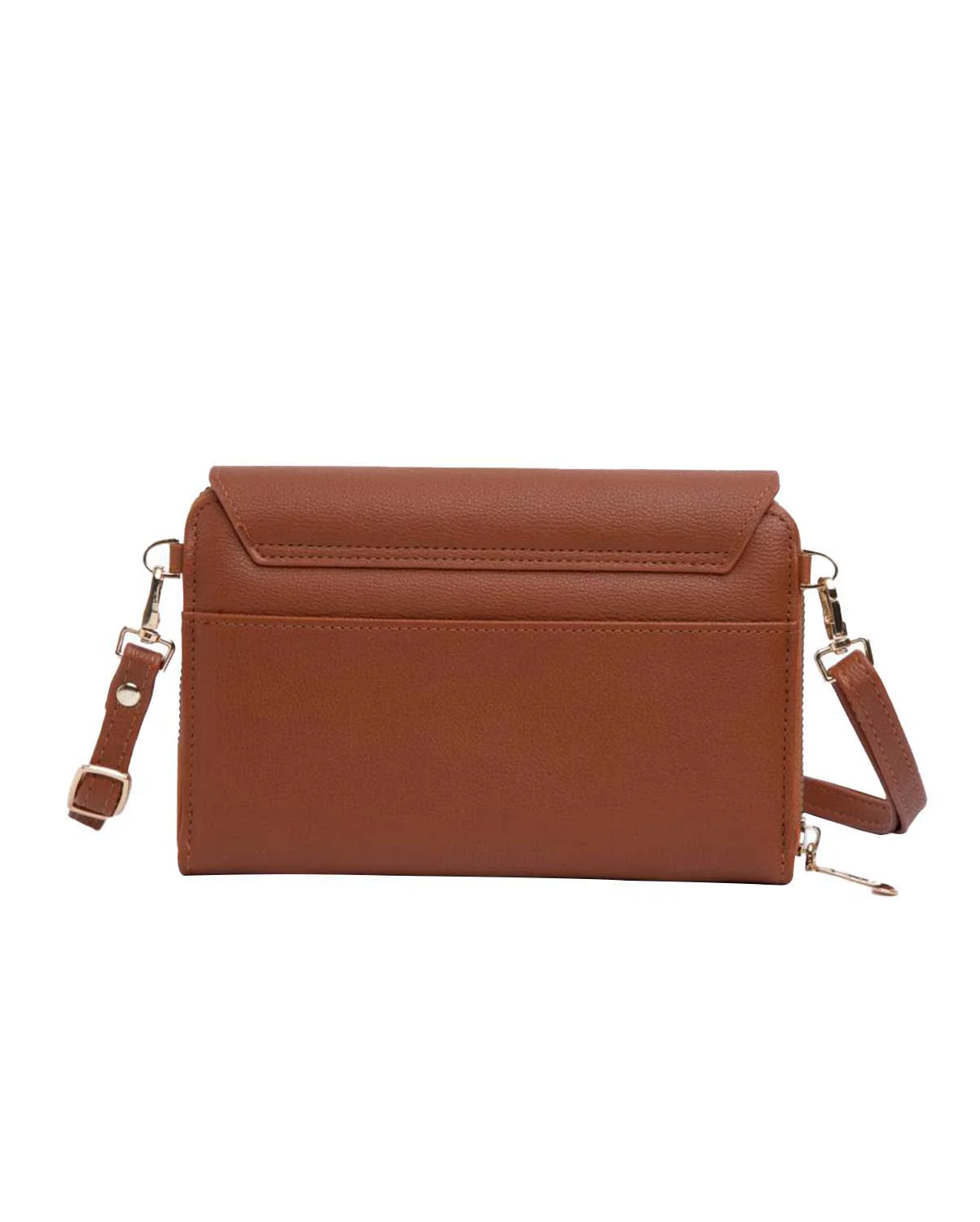 Elegant Black Faux Leather Crossbody Bag