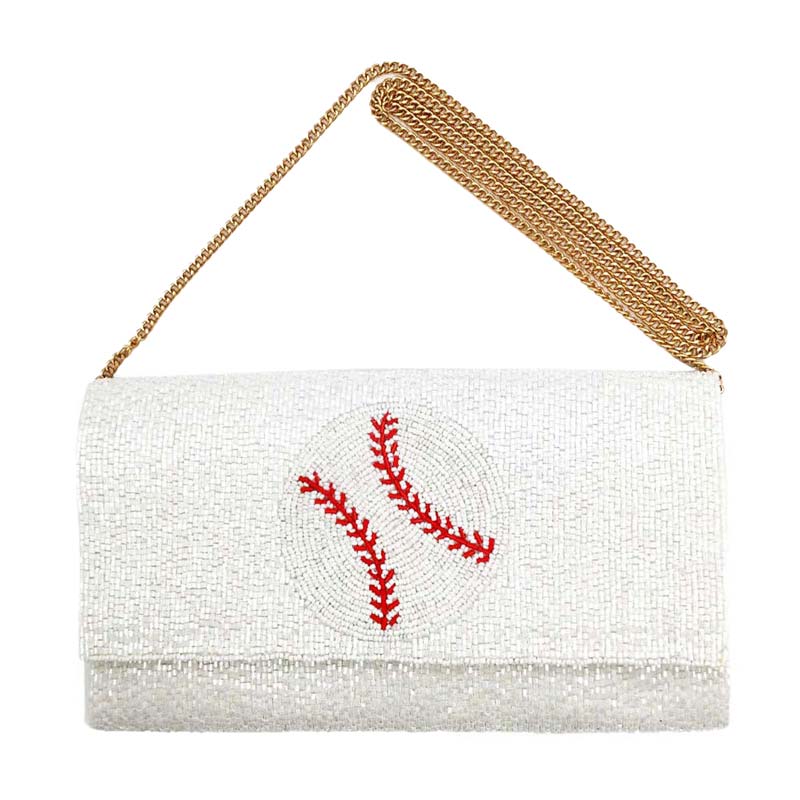 Elegant Beaded Baseball Sling Bag