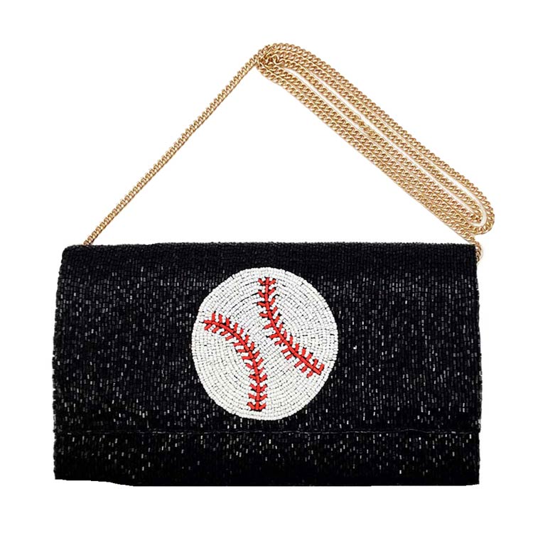 Elegant Beaded Baseball Sling Bag