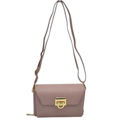 Elegant Black Faux Leather Crossbody Bag