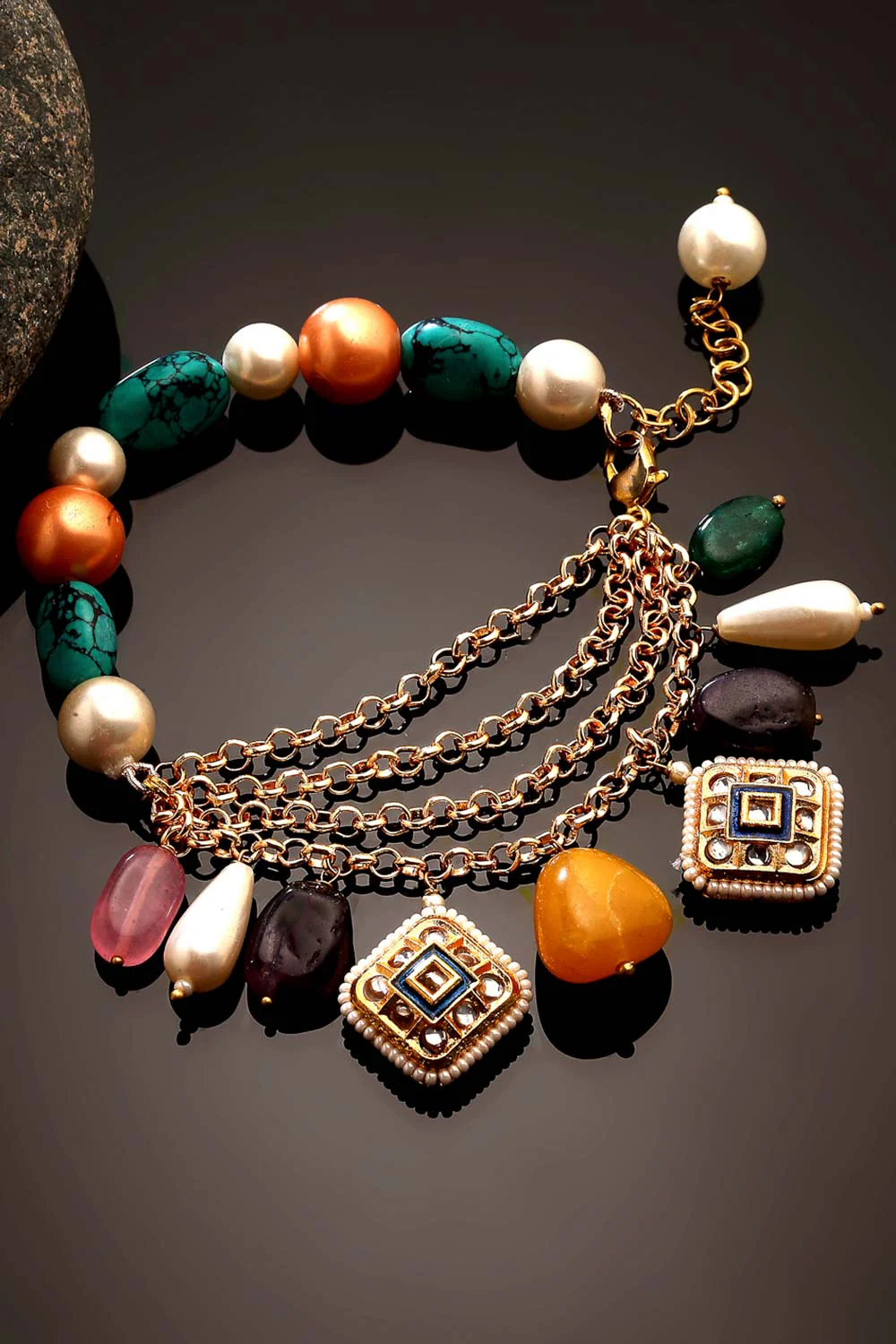 Elegant Multi-Layered Charm Bracelet