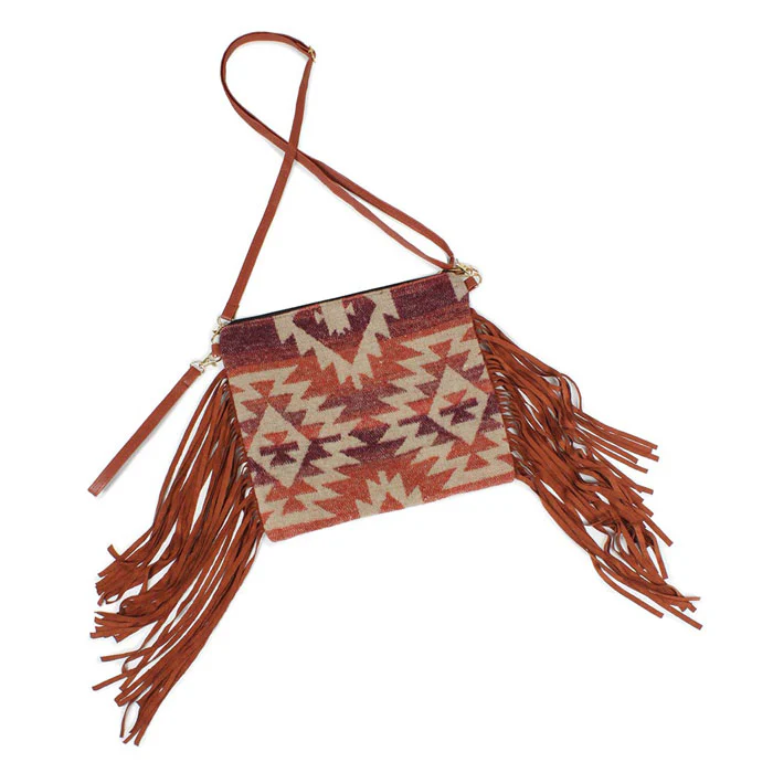 Stylish Geometric Fringe Crossbody Bag
