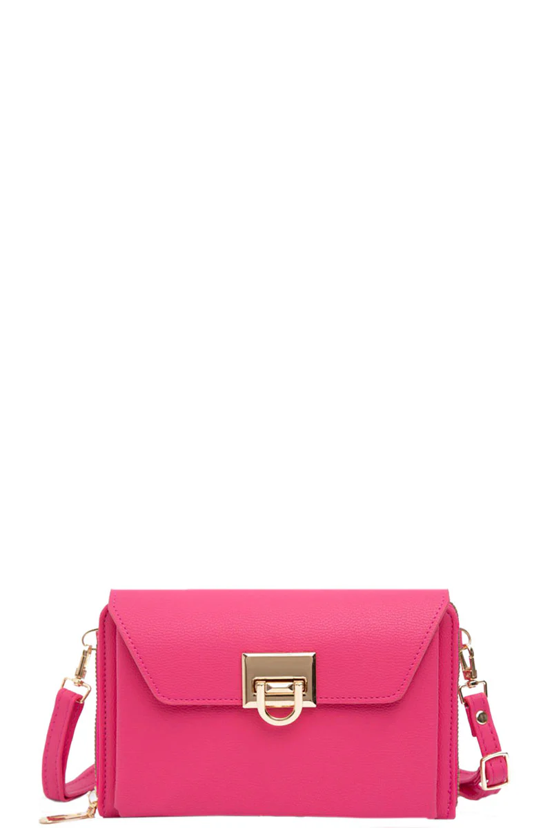 Elegant Black Faux Leather Crossbody Bag